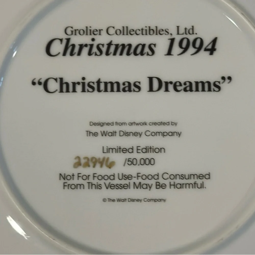 Disney Christmas Decorative Plate